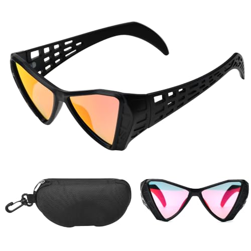 CAREDGO Gafas de Ciclismo, Gafas de Sol Deportivas Protección UV400, Gafas de Sol Deportivas, Gafas Running Hombre Mujer para Andar en Bicicleta, Correr, Camping, Escalar