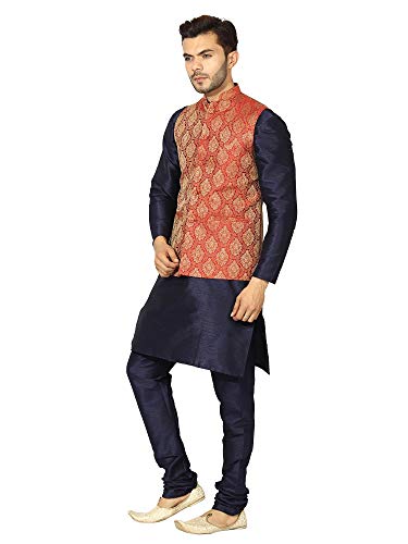 Image of UnM Men Silk Blend Classic Kurta Set