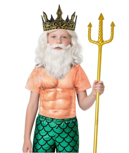 Disfraz Poseidón para niños, set de 5 piezas, talla 3-4T miniatura 2