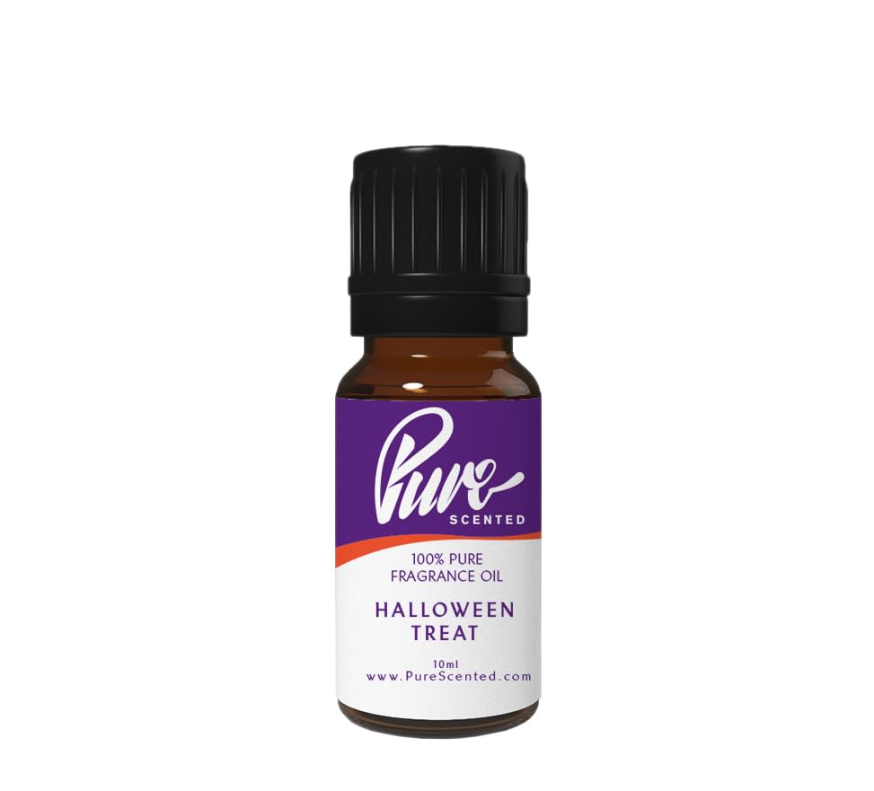 Pure Scented 10ml Fragrance Oils - 1 x 10ml Suitable for Candles, Soaps, Slime, Diffusers, Cosmetics, Wax Melts, Designer (1 x 10ml, Halloween Treat)
