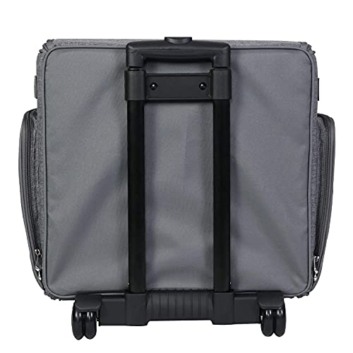 Everything Mary Deluxe Rolling Craft Case, Heather - Papercraft Scrapbook Tote Bag W/Wheels For Scrapbooking & Art - Travel Organizer Storage For Iris Boxes - For Teachers & Medical #TOP6