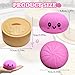 Dumpling Squishies,Glitter Dumpling, Glitter Squishy with Box,Easter Basket Stuffers (Pink)