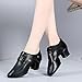 Dance Shoes for Women Leather Breathable Rubber Sole Soft Sole Outdoor Latin Dance Shoes Fashion Tango Waltz Salsa Modern Dance Performance Shoes (Color : Black-5CM/1.96In, Size : 9.5)