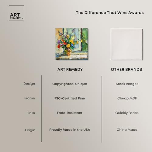 Art Remedy Vase By The Window Gallery Wrapped Impressionism 1 Piece Canvas Wall Art/Monet And Van Gogh Inspired Art, 30" x 30", Gallery Wrapped by Art Remedy - Used condition - Image 5
