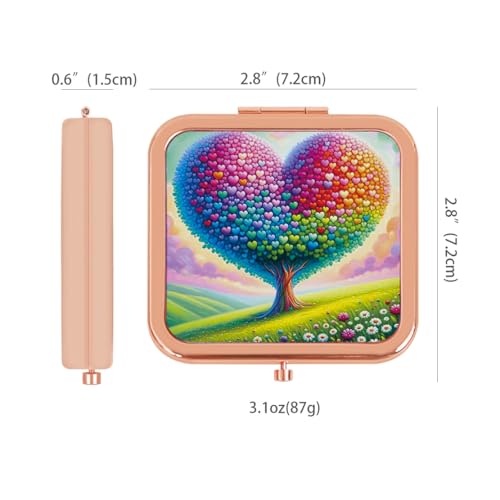 Espejo de bolsillo cuadrado compacto para maquillaje miniatura 6