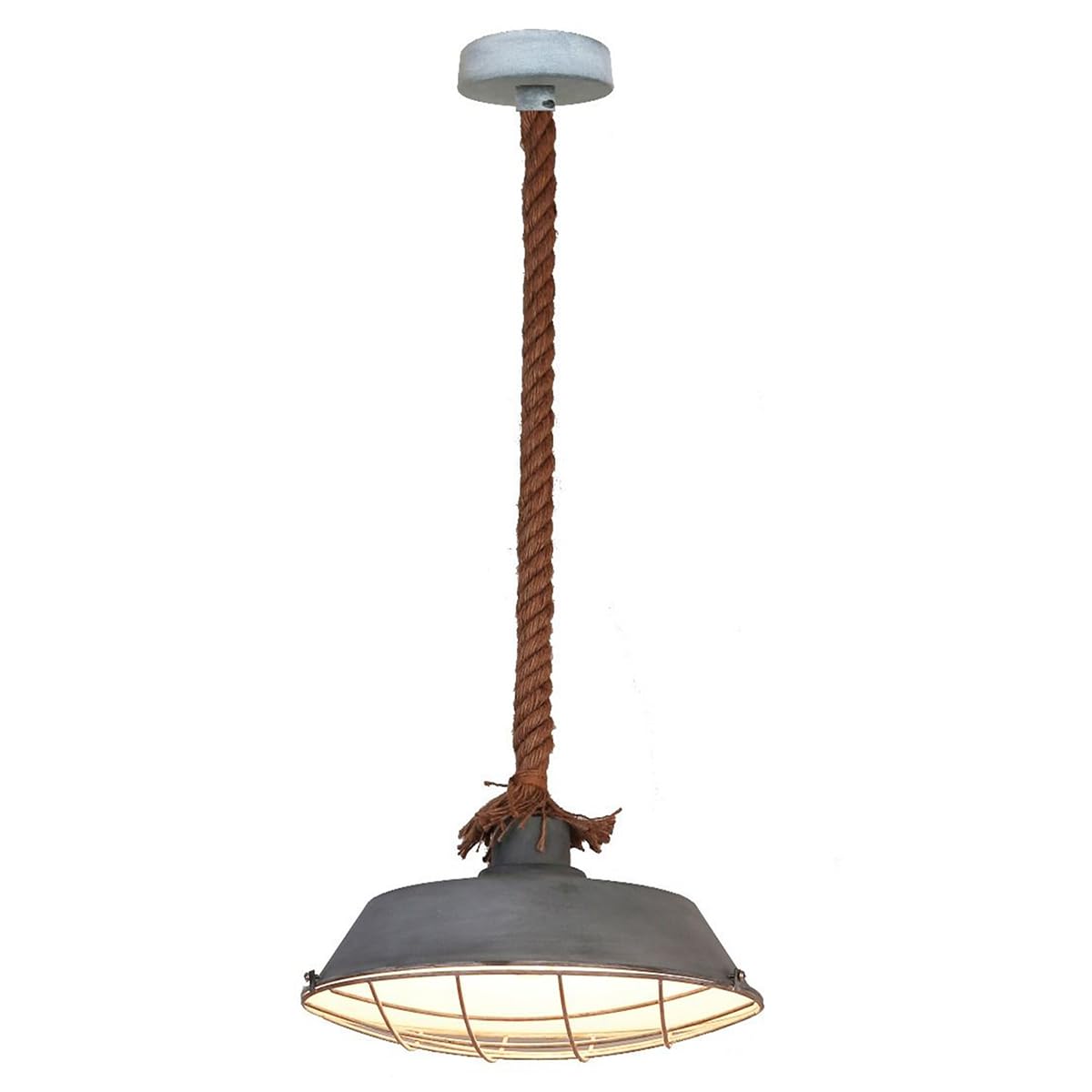 Home Sweet Home Industriale Lampadario Dex | 36/36/120cm | Calcestruzzo | Lampadario a sospensione in corda | E27 | Lampada a sospensione adatta per soggiorno
