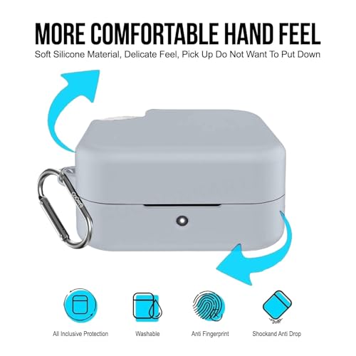 Image of Soft Silicone Case Cover for CMF by Nothing Buds Pro 2 | Buds 2 | Buds 2 Plus (Grey)