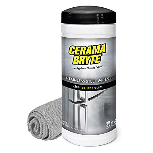Cerama Bryte High Strength Protective Stainless Steel Appliance Cleaner & Polish Wipes
