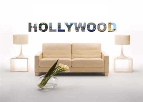 Sticker mural autocollant de Ville Nom Hollywood avec quelques attractions