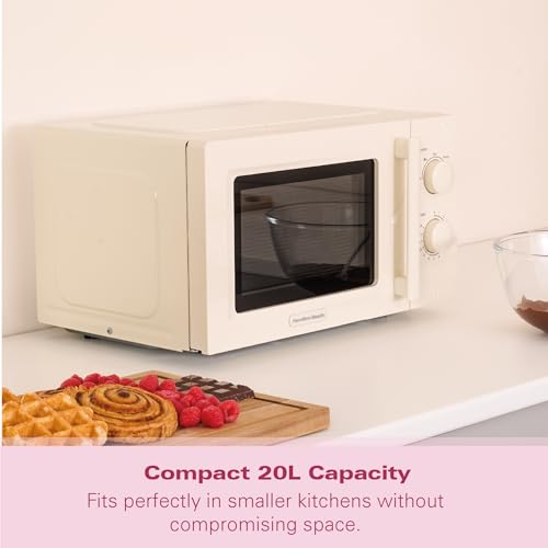 Hamilton Beach Microwave, 20L, Miami, 800W, Manual Dial Controls, Quick Defrost, 35 Min Timer, 5 Cooking Levels, Sand - HBMX20S - 5