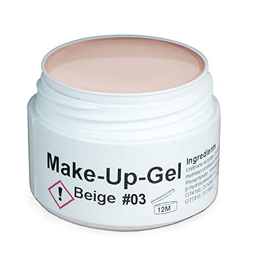 GS-Nails UV Make-Up Gel Camouflage für Nail-Art & Nagel-Design - 15 ml härtendes Cover-Gel - selbstglättendes Nagel-Gel - Beige #03 Cover