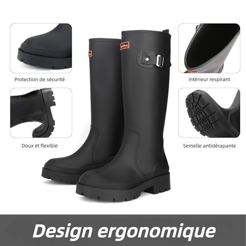 starflare Gummistiefel Damen Knöchelhohe Stiefel Wasserdichte Gummistiefel für Gartenarbeit & Outdoor Leichte & Bequeme Damen Gummistiefel für Spaziergänge, Angeln & Mehr