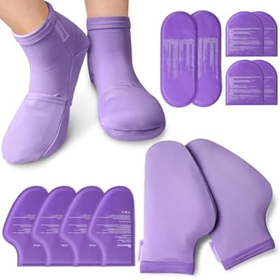 Cold Therapy Socks & Hand Ice Pack Cold Gloves for Chemotherapy Neuropathy, Chemo Care Package for Women Men, Ideal for Plantar Fasciitis, Carpal Tunnel, Arthritis Hand Pain Relief, SM