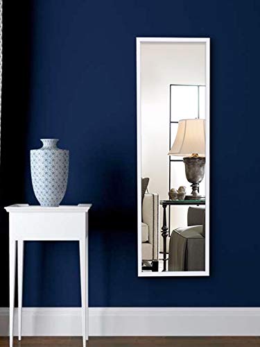 Dipamkar® H132cm - Espejo de Pared de Cuerpo Entero, Espejo con Marco de Metal, Espejo de Baño, Espejo Rectangular ( Horizontal o verticalmente), Blanco