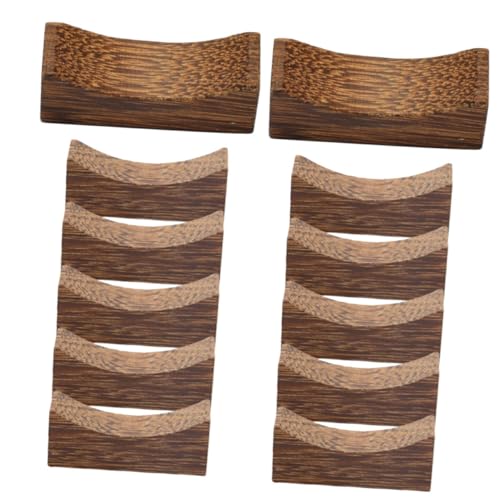 VICASKY 12個 木製箸置き 和風デザイン カトラリーホルダー スプーン フォーク兼用 食卓用箸台 おしゃれで耐久性ある天然木製 家 カフェ レス