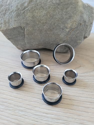 9/16" 14mm Black Tapers and Steel Tunnels Ear Gauging Kit2