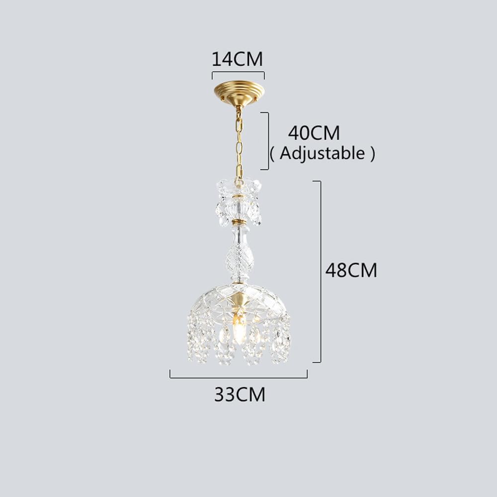 Faucet Glass Light Fixture Kitchen Island Mid Century Crystal Bedroom Hanging Lamp Nordic Vintaged for Living Room Bar Counter Dining Table/28Cm*47Cm Faucet