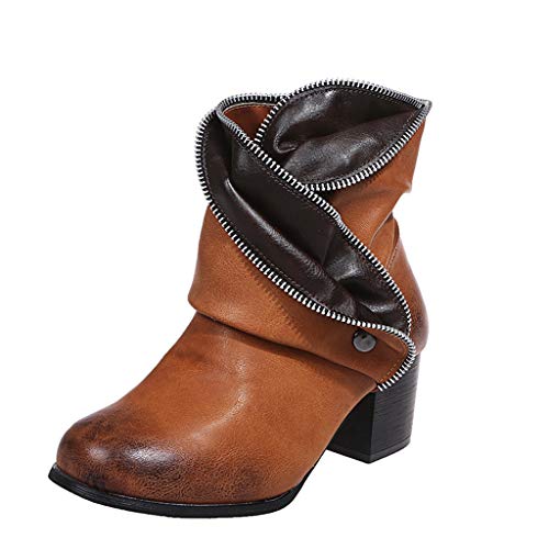 Damen Biker Winterschuhe Schneestiefel Winterstiefel Baumwollschuhe, wasserdichte Kurzer Boot Warm Halten Stiefel Schuhe mit Dicke Weichem Boden