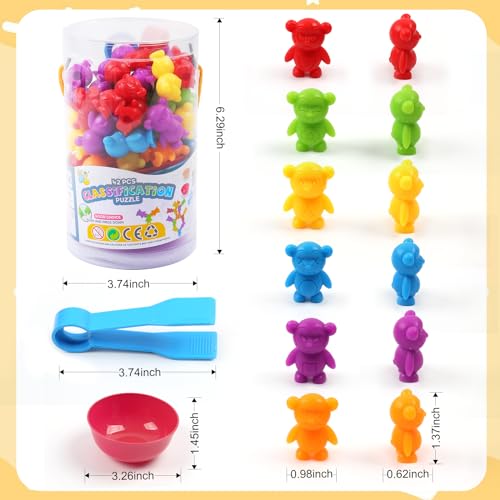 Image of UNIQUE KIDS Counting Matching Game with Sorting Cups, Color Classification and Sensory Training Educational Learning Toys Set Gift for Toddlers Preschool Ages 3 Years and up