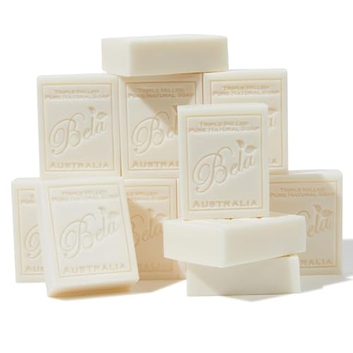 BELA Extra Creamy Goat Milk Soap (12 bars, 3.3 oz each) with shea butter