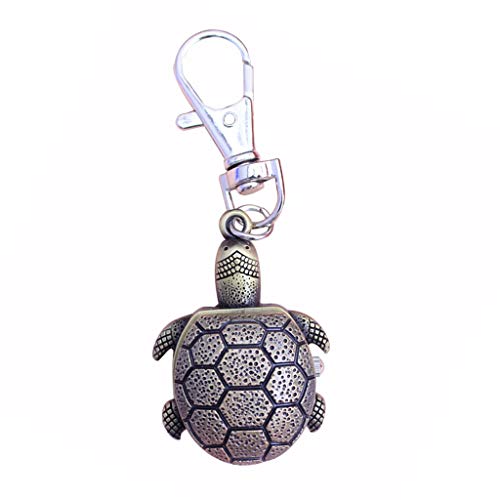 Preisvergleich Produktbild Taschenuhr und Taschenuhrkette, Retro Creative Clamshell Clear Digital Keychain Quarz, als Vatertag Jubiläum Weihnachten 520 (Color : A)