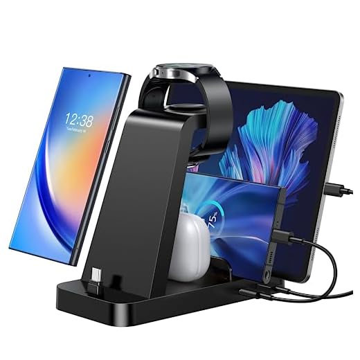 Charging Station for Samsung: 5 in 1 Charger Stand for Multiple Devices Samsung S23 Ultra S22 S21 S20 Note 20 10 Z Flip Z Fold Galaxy Buds Tablets - Wireless Watch Charger for Galaxy Watch 5 Pro 4 3