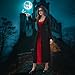 Womens Halloween Costumes for Adults Medieval Hooded Maxi Dress for Women Fashion Hooded Robe Cosplay (Black and red, 4XL)