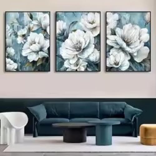 Impressions murales de fleurs avec cadre au style rétro