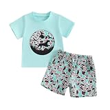 PUHHAPIEY Toddler Baby Boy Summer Clothes Retro Camo Hunting Shirts T-Shirt + Camouflage Shorts Set 6 12 18 24 Months 2T 3T (Mint Green, 2-3T)