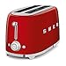 Smeg TSF02RDUS 50's Retro Style Aesthetic 4 Slice Toaster, Red