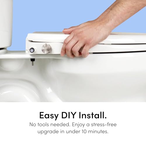Image of TUSHY Wave Non-Electric Bidet Toilet Seat: Sleek Elongated Design, Quick-Release for Easy Cleaning (DuoFlow Front & Rear Wash, Self-Cleaning Nozzle, Soft-Close Lid), 10-Min DIY Install, Bamboo Knob
