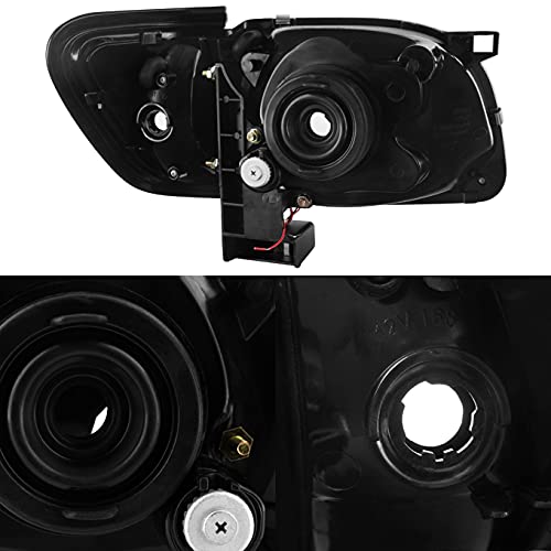 Akkon - 1 Piece Set For 2001 2002 2003 2004 Toyota Tacoma Pickup Truck Black Headlights W/Black Trim Corner Signal Lamps #TOP1