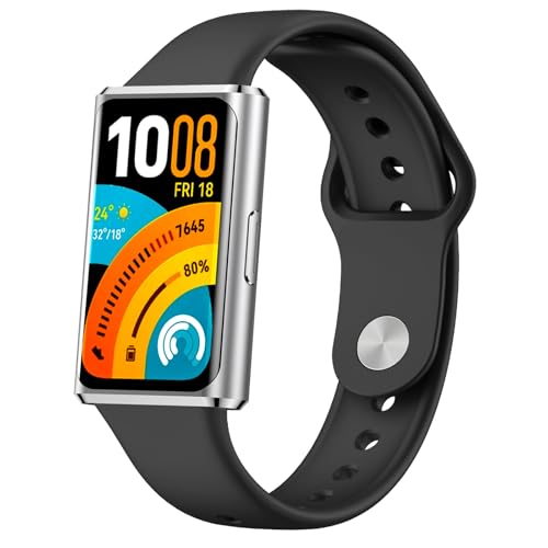 �݊��� For HUAWEI Band 11 Pro/HUAWEI Band 11 Aluminum ��p�o���h �V���R���� ���� ���X�g�o���h �ʋC�� �h�� �X�|�[�c �x���g �֗� �ȒP���t�� (�u���b�N)