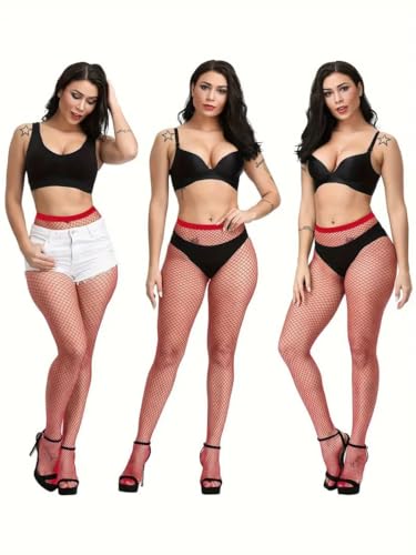 Image of Boolavard Fishnet Stockings, High Waist Tights for Women, Fish Net Tights Ladies Plus Size One Size Fit All