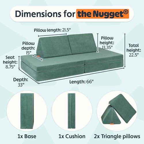 Image of Nugget - The Original Play Couch for Kids - Modular Foam Children's Sofa for Playroom, Imagination, & Creative Open Ended Play - Washable & Convertible Playroom Furniture, Seamonster