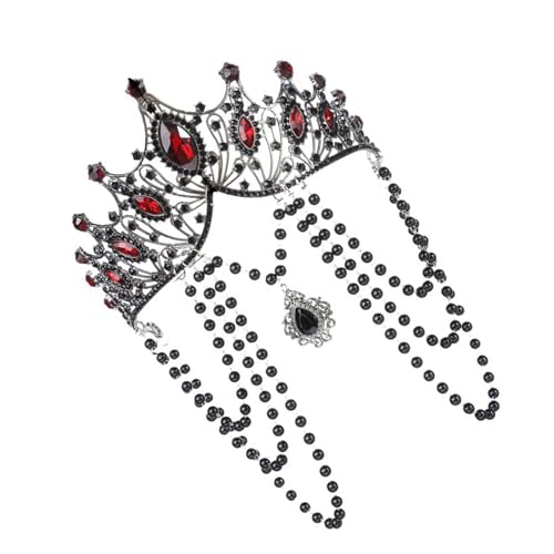 Punk Styles Headwear Elegant Dark Costume Accessory Fashion Hairpiece with Metal Detail for Cosplay Event Victorian Styles Dark 