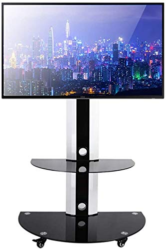 TV-Wagen Bodenständer für 32"/50"/55"Flachbildfernseher, drehbares Universal-TV-Regal Für Krankenhäuser zu Hause Klassenzimmer, Belastung 45 kg,