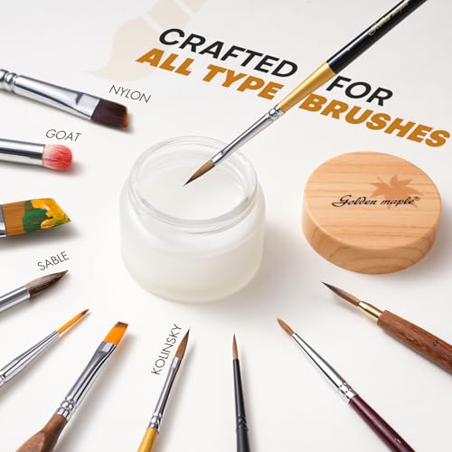 Image of Golden Maple Professional Paint Brush Cleaning Soap - Solid Artist Brush Cleaner & Conditioner for Oil, Acrylic & Watercolor Paint brushes - Works on Sable, Bristle & Synthetic Brushes (30g /1.05oz)