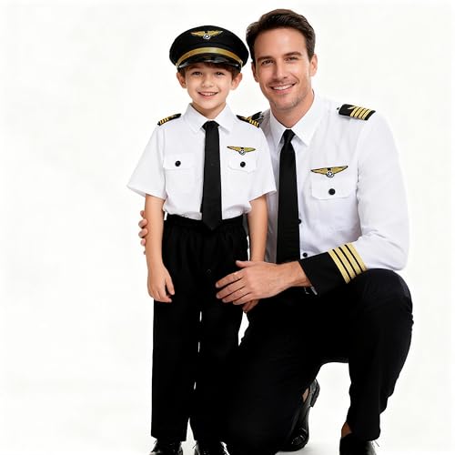 Disfraz Completo de Piloto para Niños 9-10 Años miniatura 5