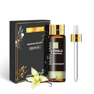 MAYJAM Vanilla Essential Oil 10ML - Pure, Undiluted - Premium Quality Essential Oils with Glass Dropper - for Diffuser and DIY Candle Making