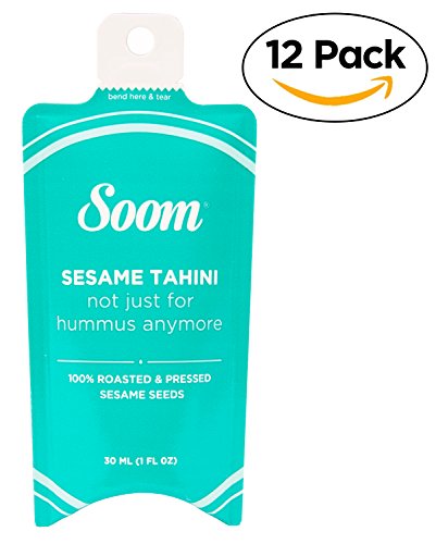 Soom Foods Pure Ground Sesame Tahini Squeeze Packs, 1.1oz each (12 Pack)