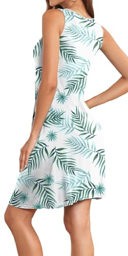 Image of Akihoo Women Summer Casual Sleeveless Midi Plain Pleated Tank Vest Dresses