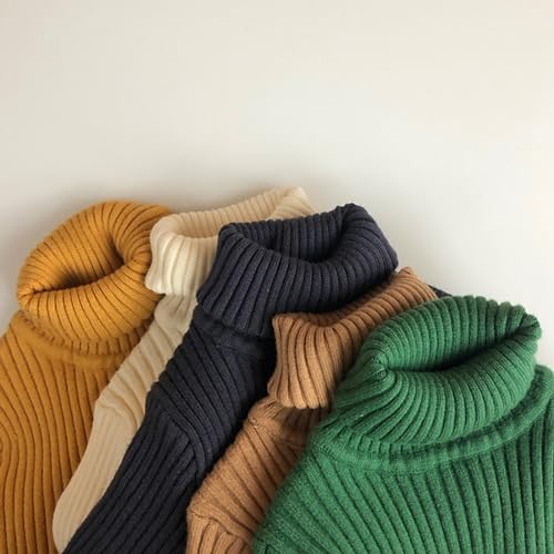 Turtle Neck Knitted Pullover for Kids Boys Girls Long Sleeve Thicken Warm Knit Pullover Underwear Fall Winter2