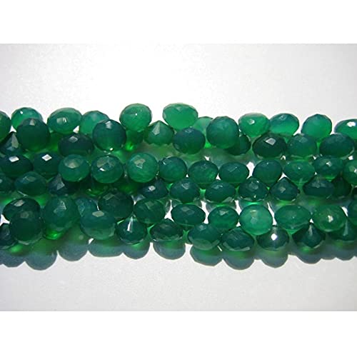 Briolettes onyx vert facettées pour fabriquer vos colliers bohèmes chics - 2