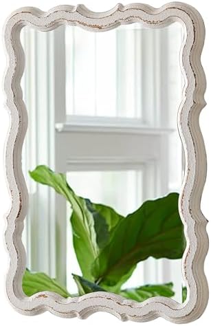 Espelho de parede ondulado Farmhouse 33 x 45 cm, espelho de banhe...