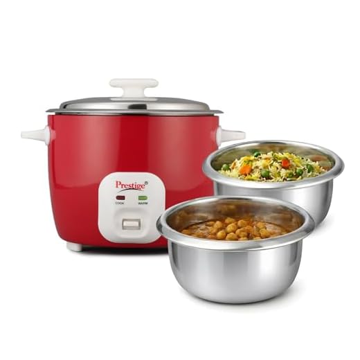 Prestige Delight Electric Rice Cooker Cute 1.8-2 (700 watts) with 2 Aluminium Cooking Pans