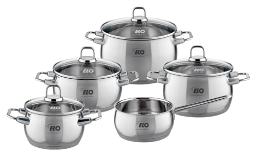 ELO Kochtopf-Set 5-teilig - Edelstahl - mit Deckel