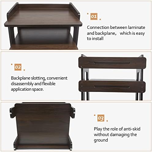 Nisorpa 4 Tier Record Player Stand MDF Vinyl Storage Table Tall Side Table Wooden Shelves for Record Player, Xbox One, Turntable, Walnut