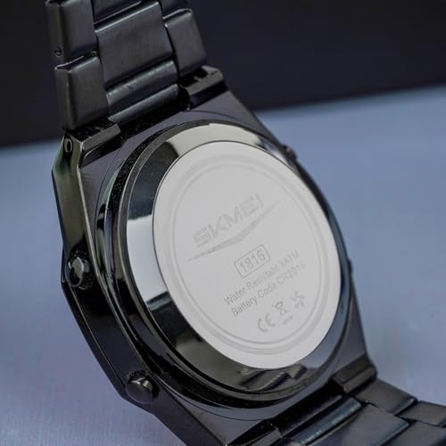 Image of SKMEI Stainless Steel Men Analog Watch Dual-Display Electronic Watch with Luminous 30M Waterproof Watch Fashion Multifunctional Sports Watch for Men- 1816