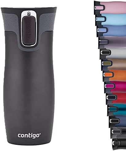 Contigo West Loop Autoseal Travel Mug, Stainless Steel Thermal Mug, Vacuum Flask, Leakproof Tumbler, Coffee Mug with BPA Free Easy-Clean Lid, 470 ml